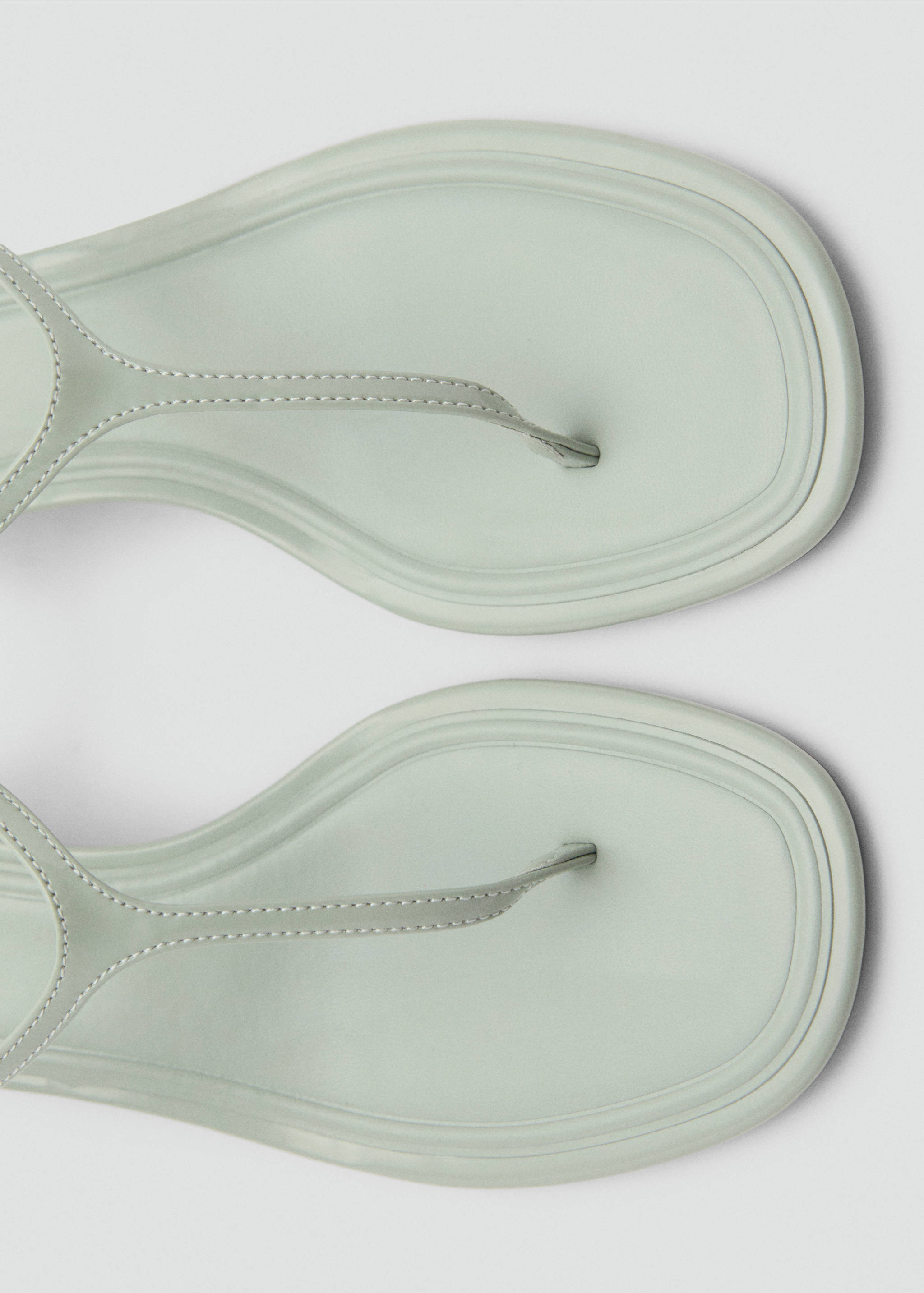 Kitten heel sandals with straps - Details of the article 2, Pastel Green. Ref: 17051127-00.