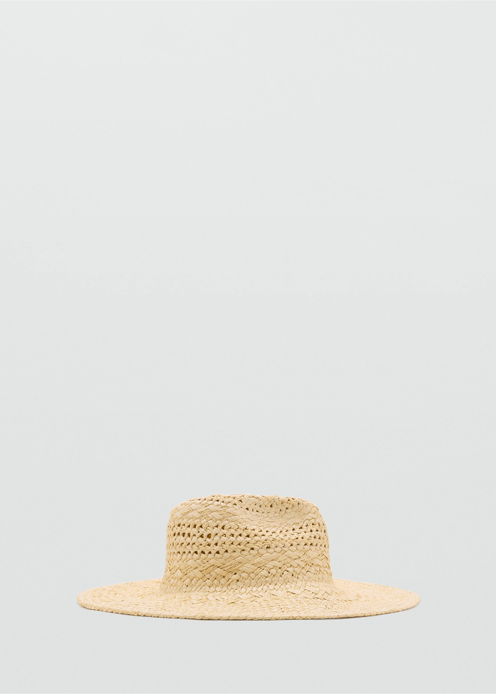 Chapeau en fibre naturelle avec détails ajourés - Article sans modèle, Beige. Ref: 17051128-00.