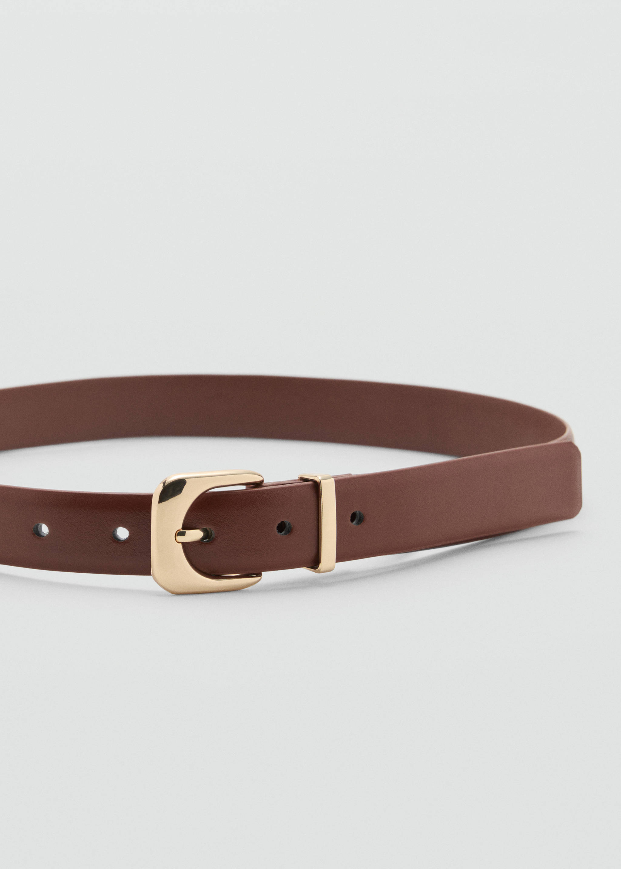 Faux-leather belt with buckle - Medium plane