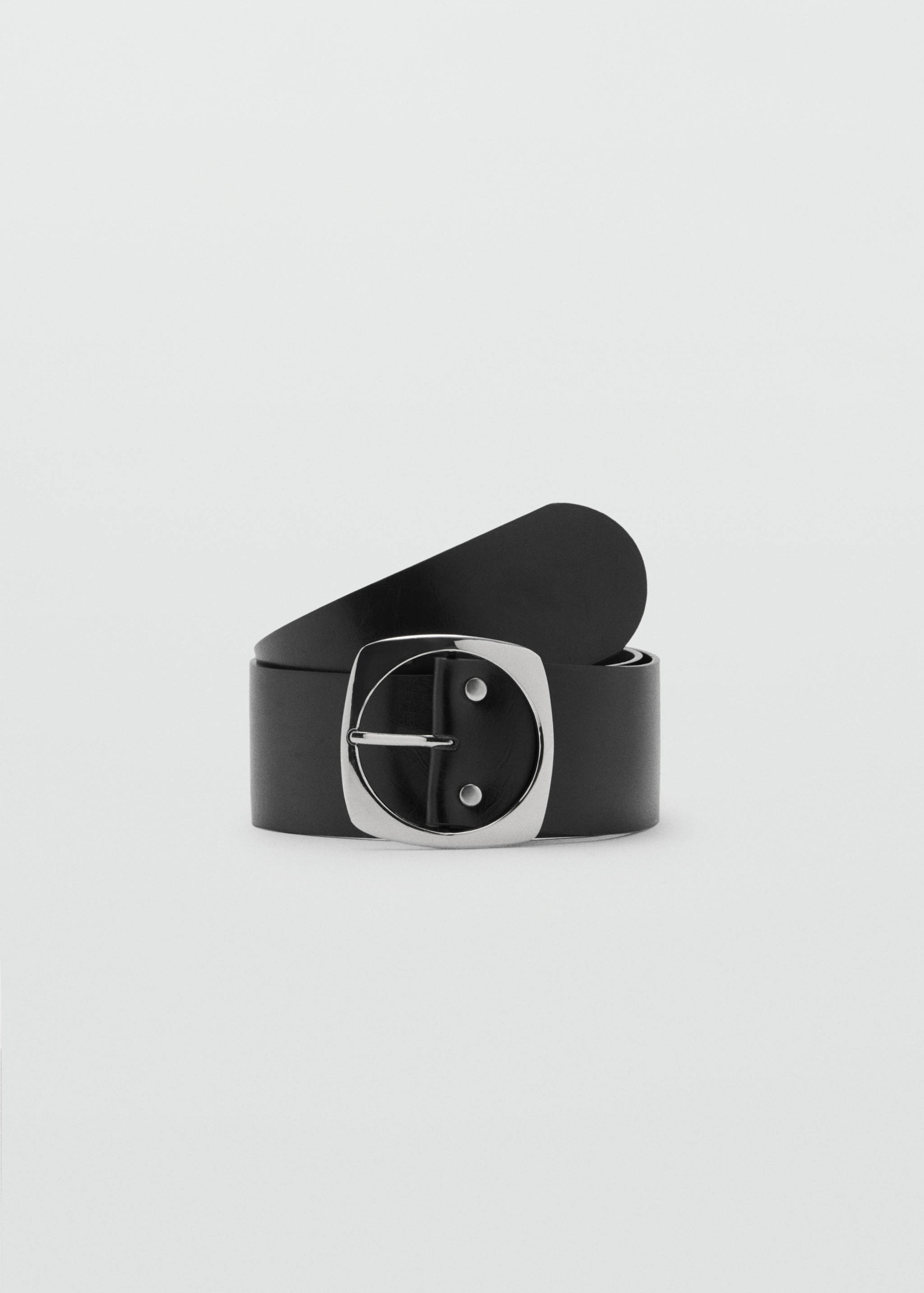 Leather belt with square buckle - Article without model