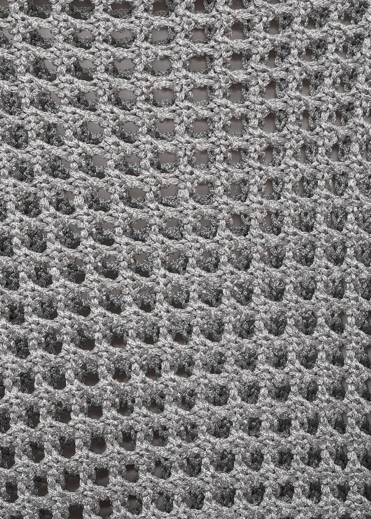 Long-sleeved crochet sweater — Silver