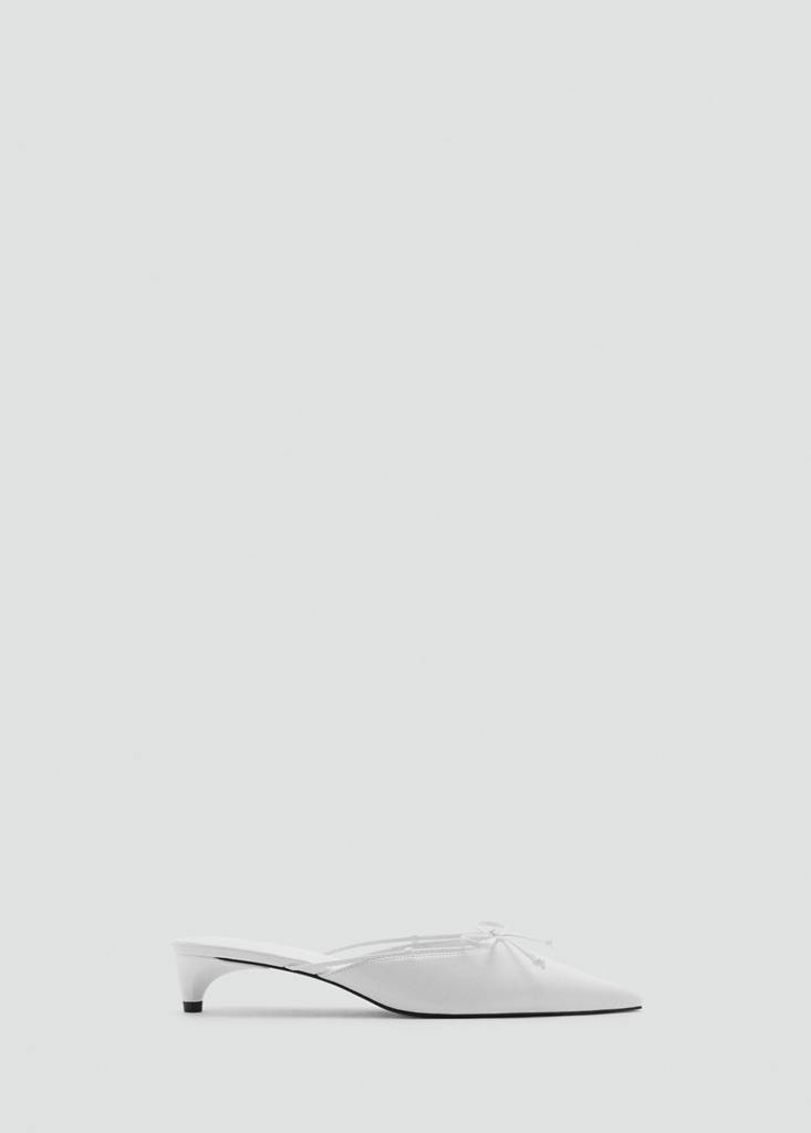 Kitten shoes with bow detail — White