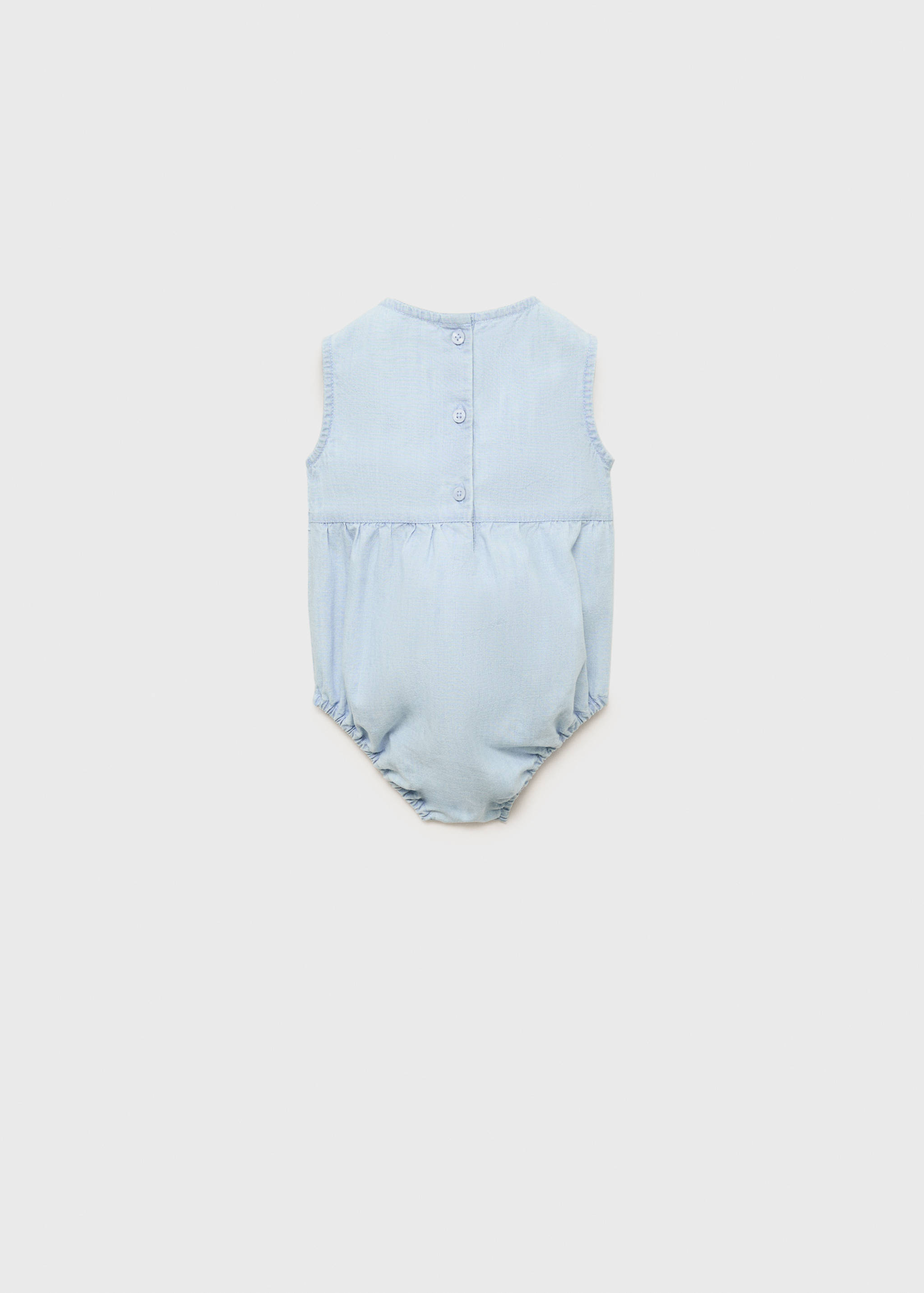 Babygro de ganga bordado - Verso do artigo