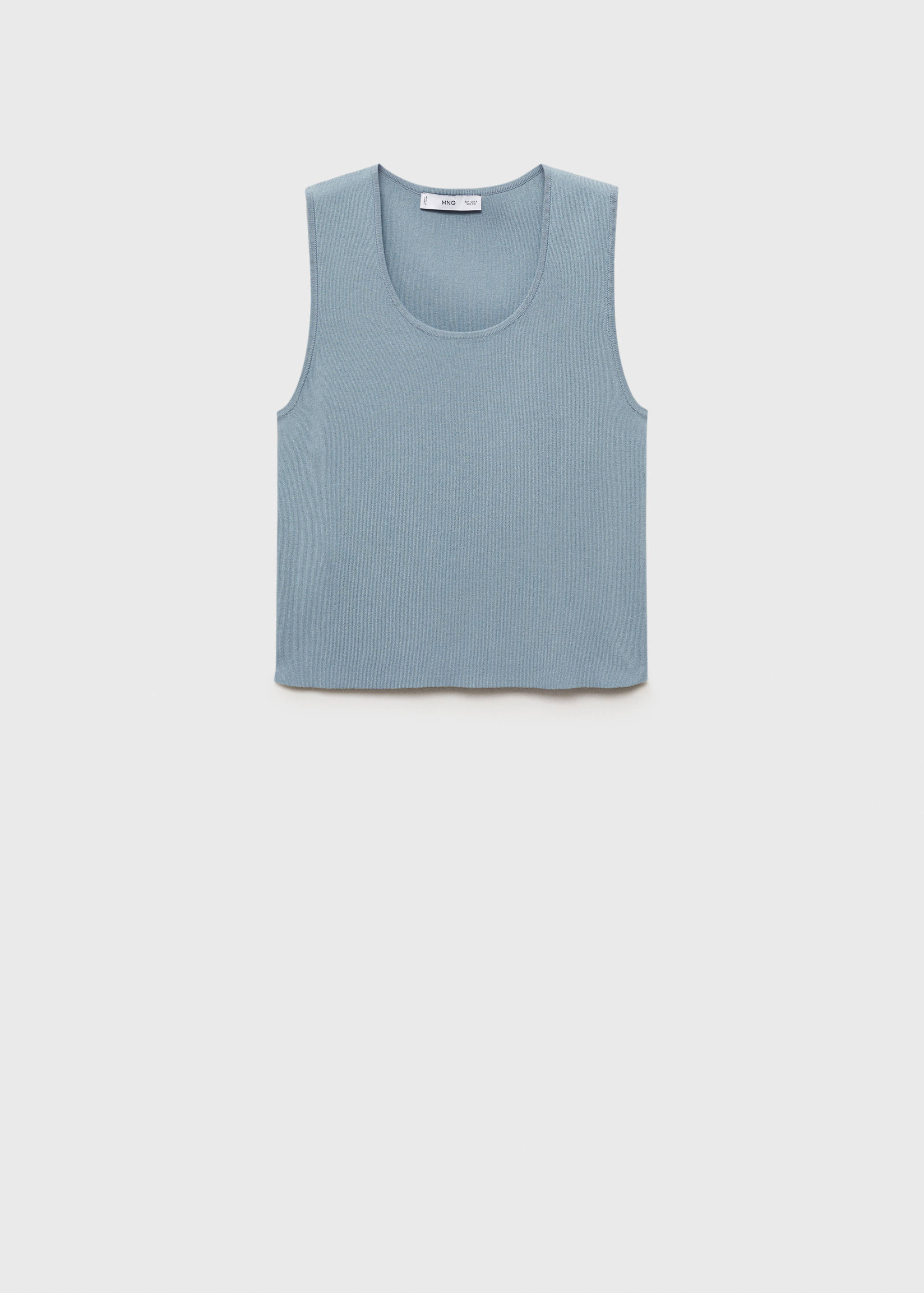 Укороченный топ из трикотажа с вырезом - Изделие без модели