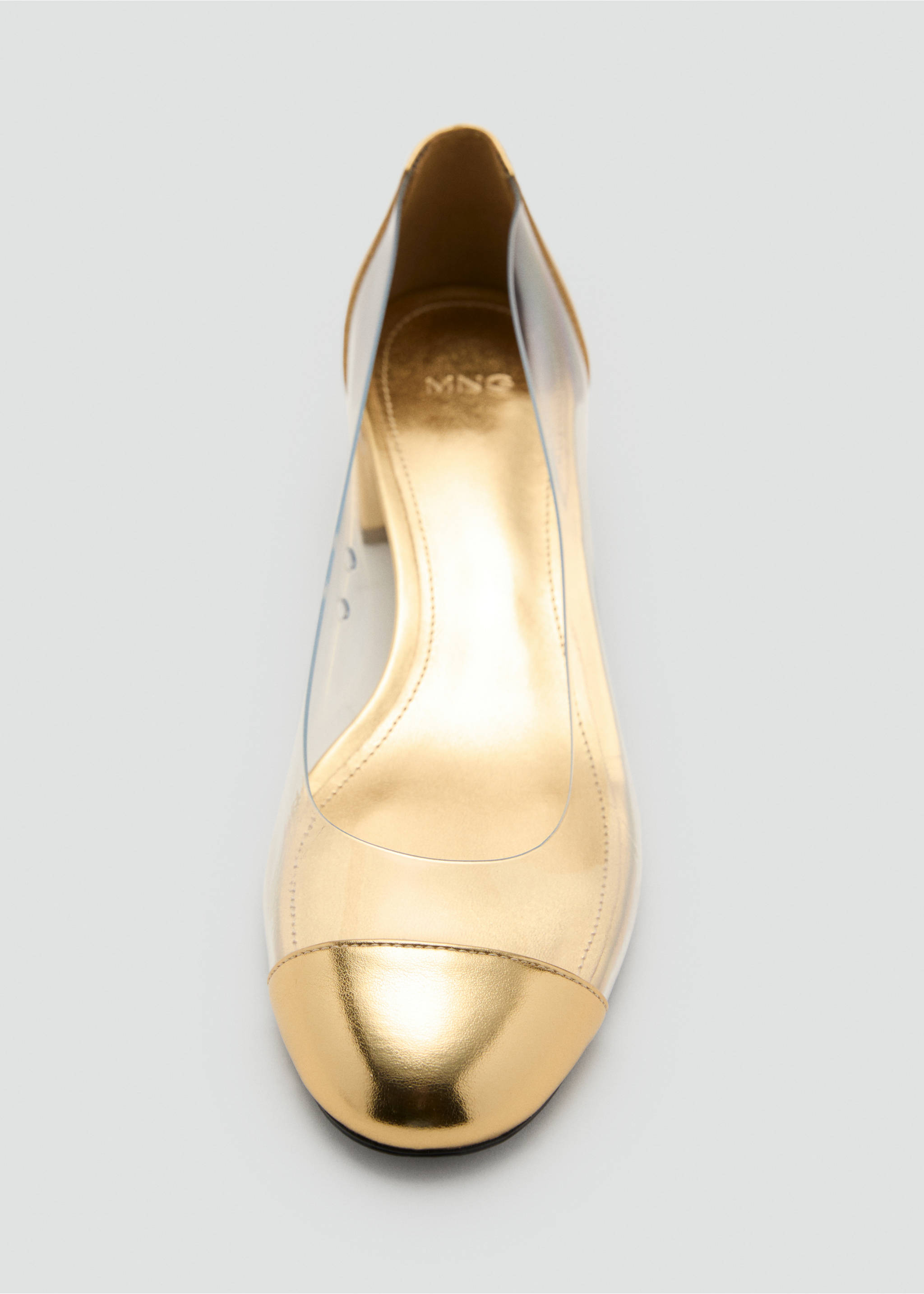 Zapato tacón vinilo combinado - Detalle del artículo 3, Oro. Ref: 17051144-00.