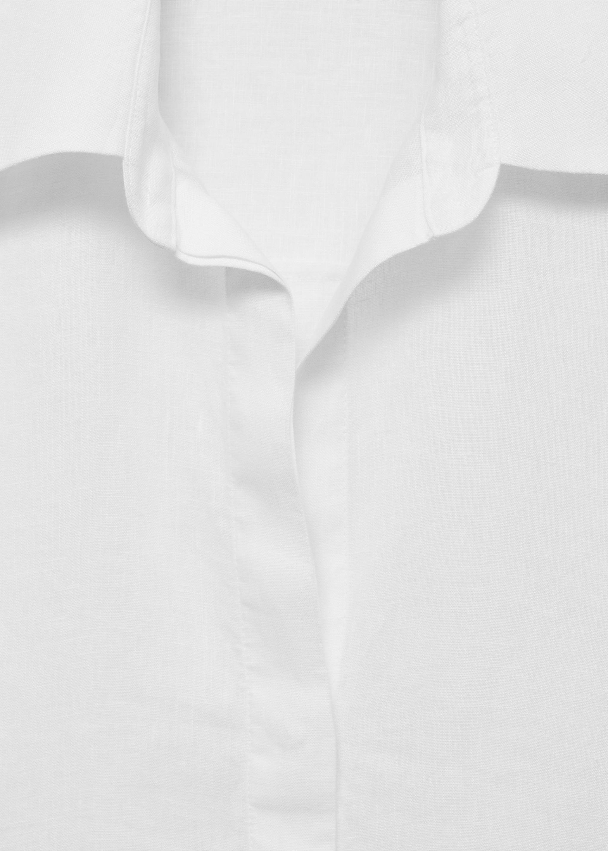 Chemise lin oversize - Détail de l'article 8, Blanc. Ref: 17051145-00.