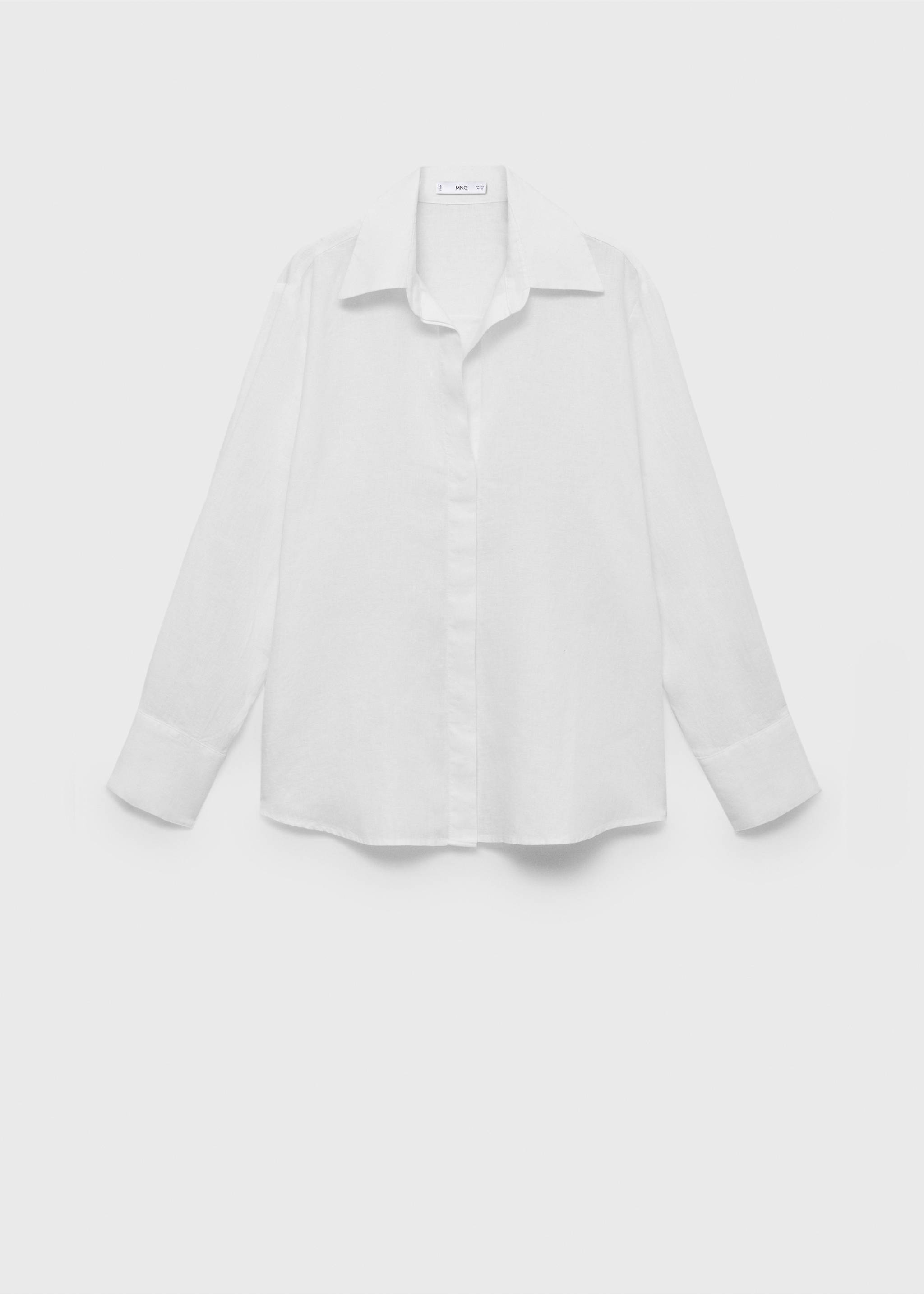 Chemise lin oversize - Article sans modèle, Blanc. Ref: 17051145-00.