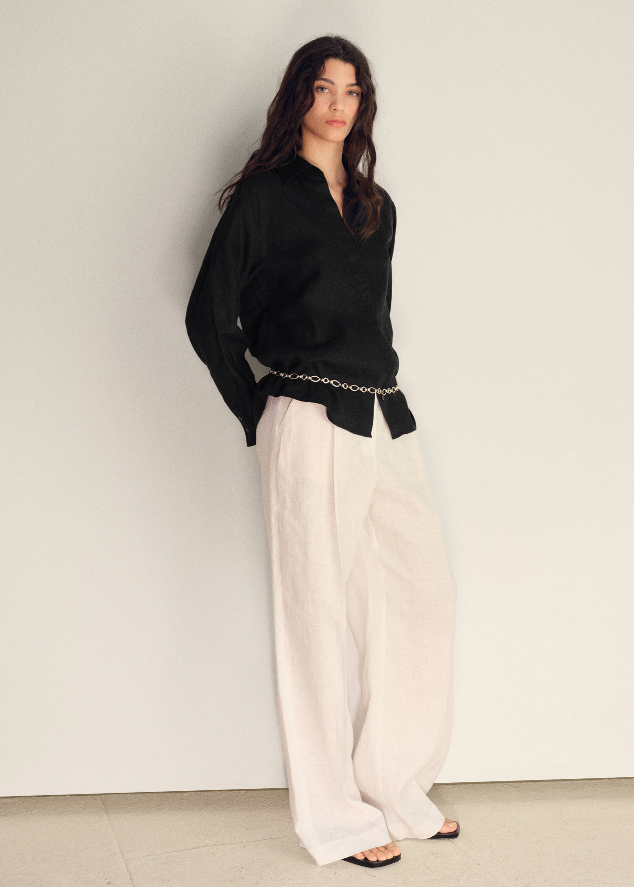 Linen oversized shirt - General plane