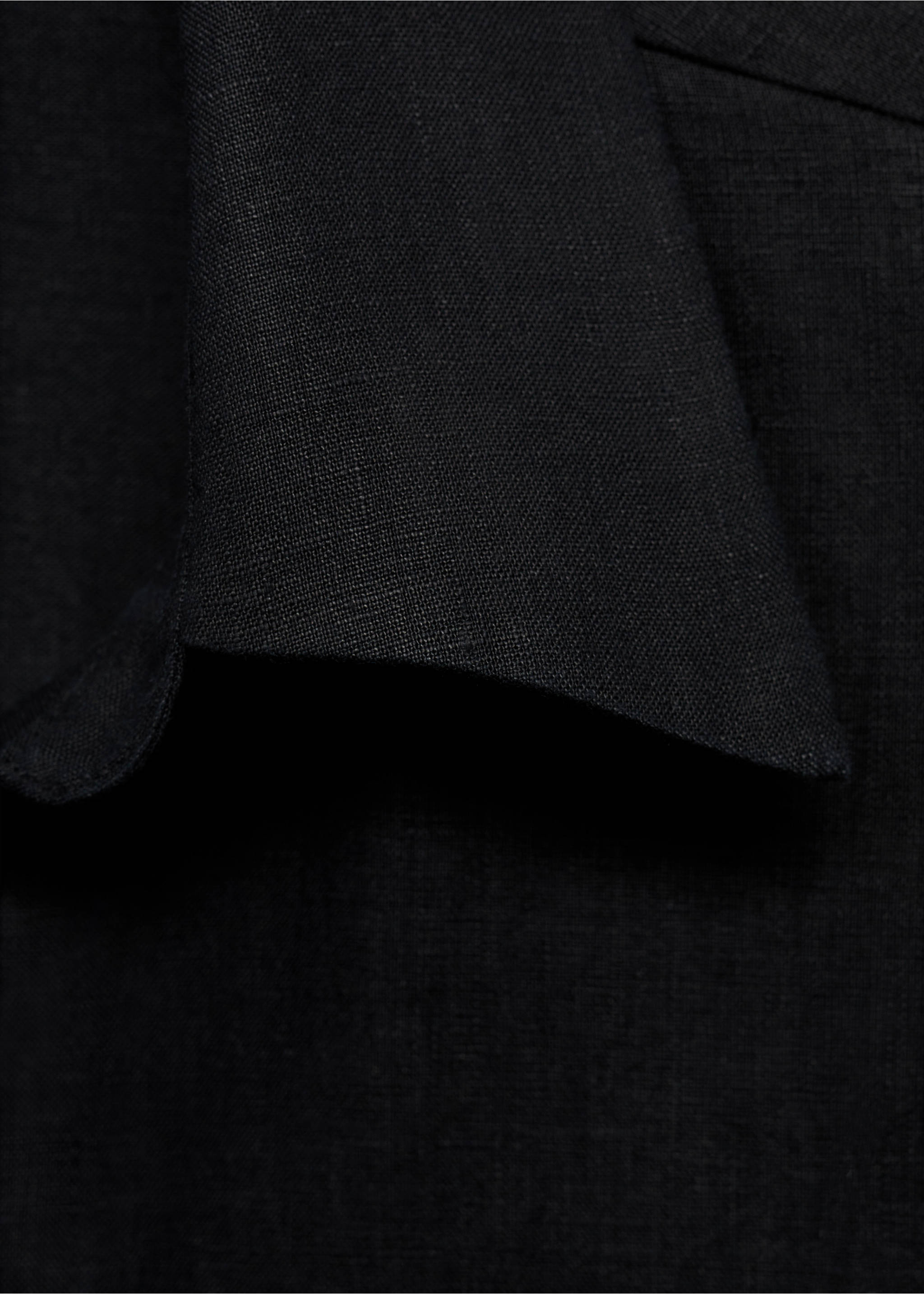 Chemise lin oversize - Détail de l'article 8, Noir. Ref: 17051145-00.