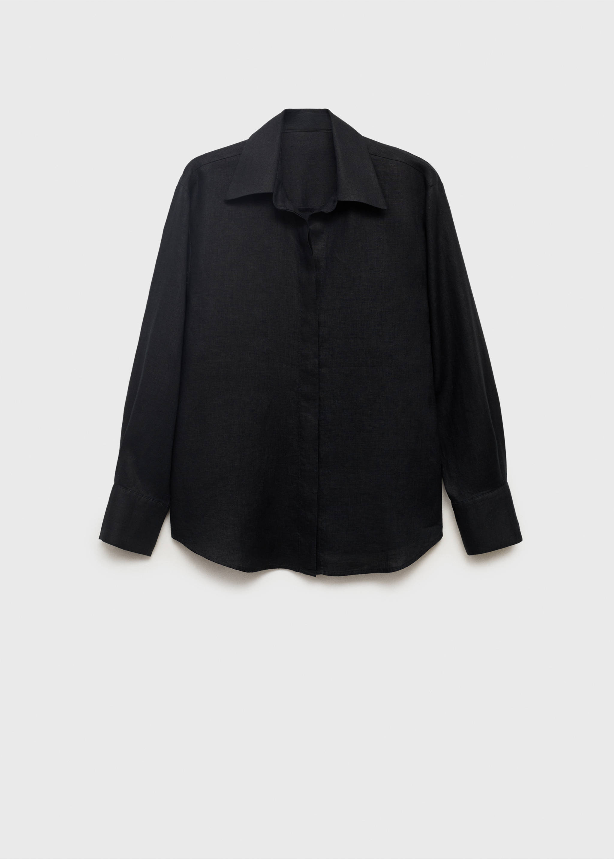 Chemise lin oversize - Article sans modèle, Noir. Ref: 17051145-00.