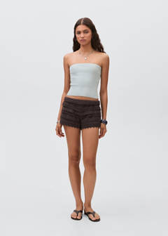 Strapless knitted top — Mint Green 3