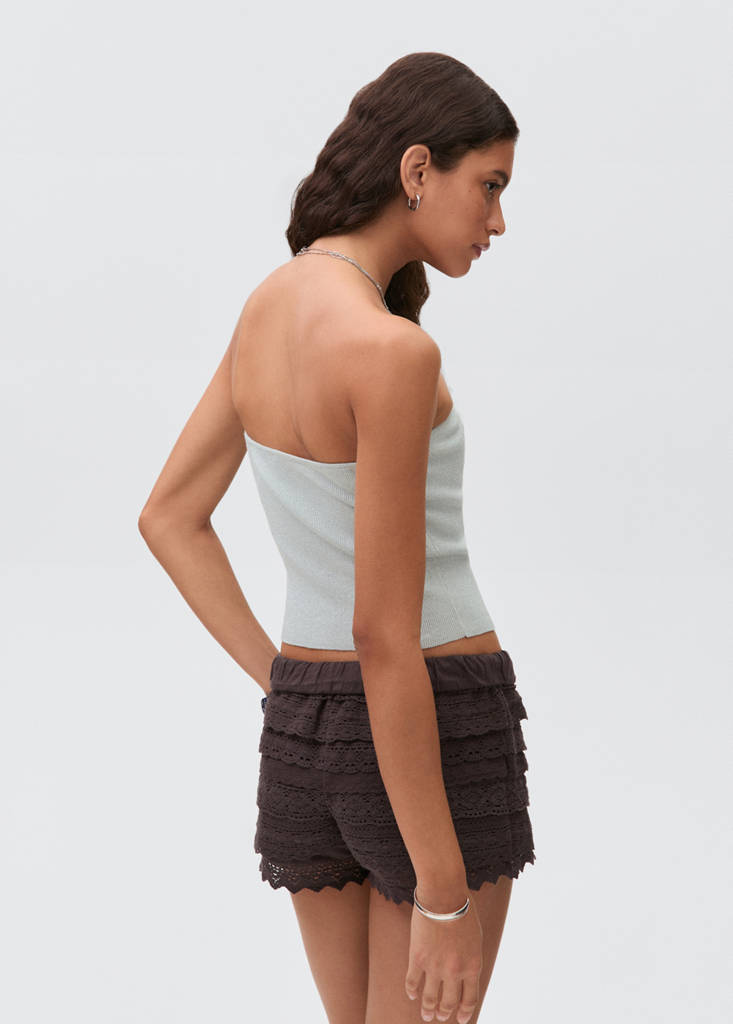 Strapless knitted top — Mint Green