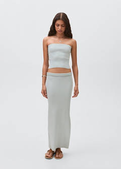 Strapless knitted top — Mint Green 8