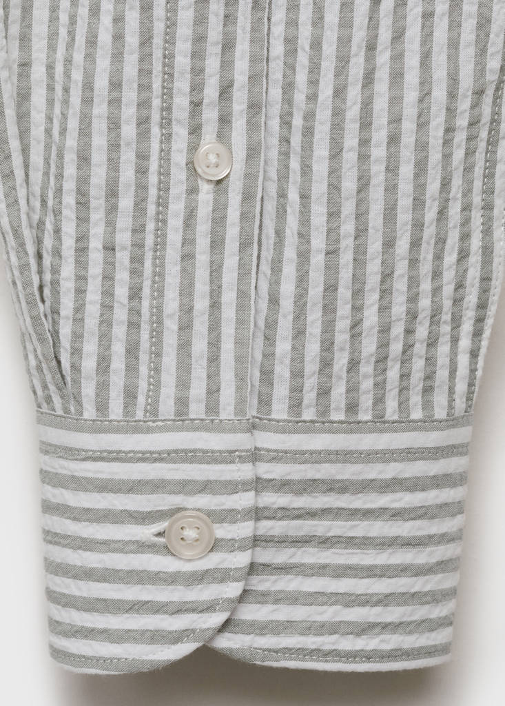 Regular-fit stripe-textured shirt — Dark Green