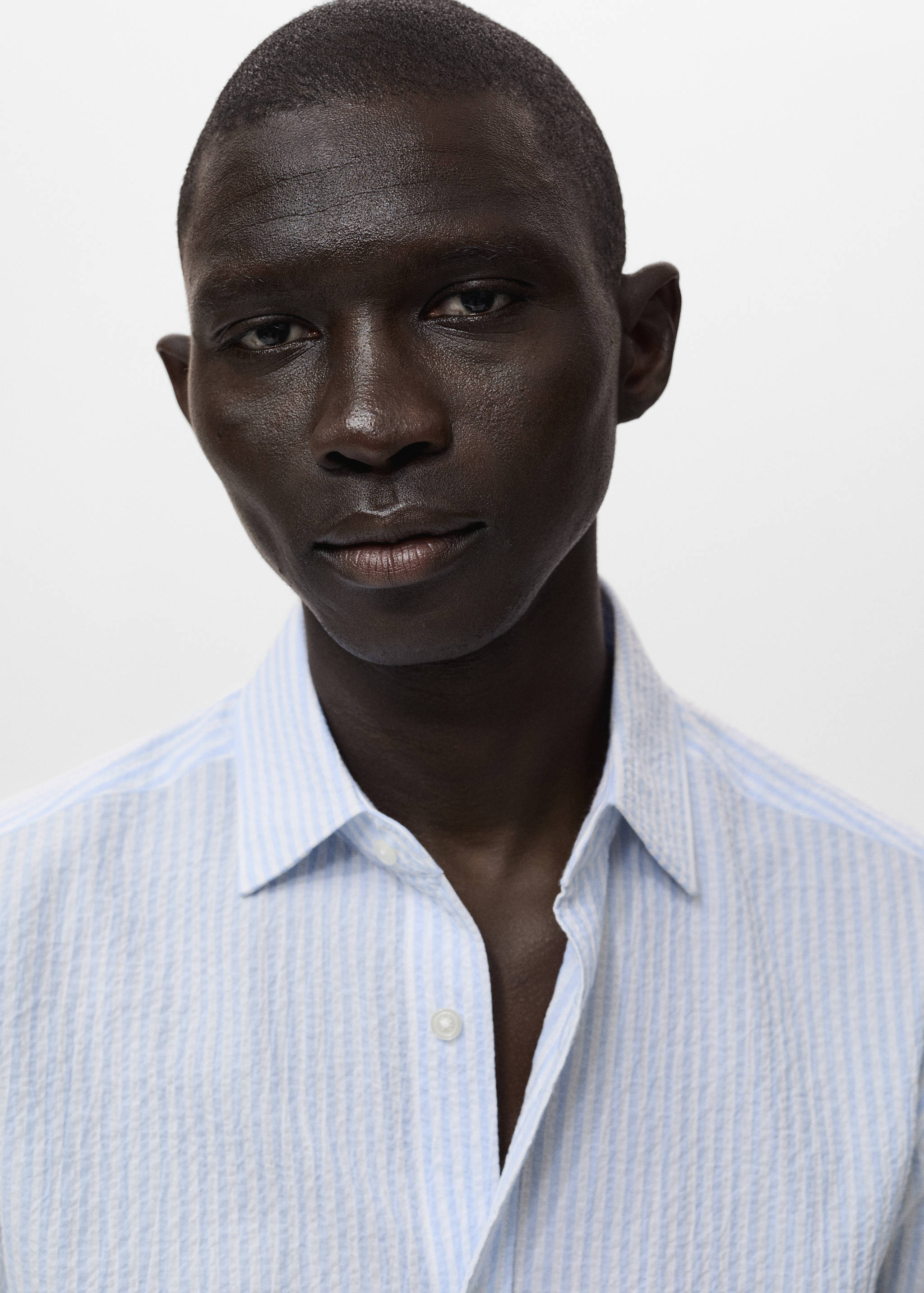 Regular-fit stripe-textured shirt - Details of the article 1