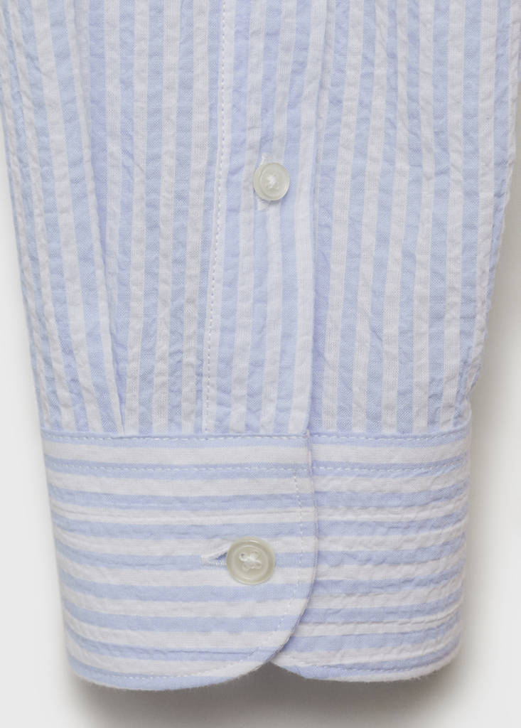 Regular-fit stripe-textured shirt — Sky Blue