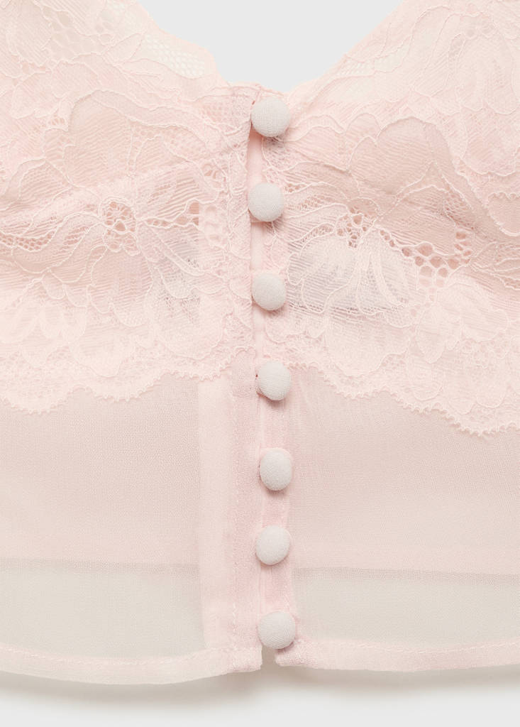 Lace crop top — Pastel Pink