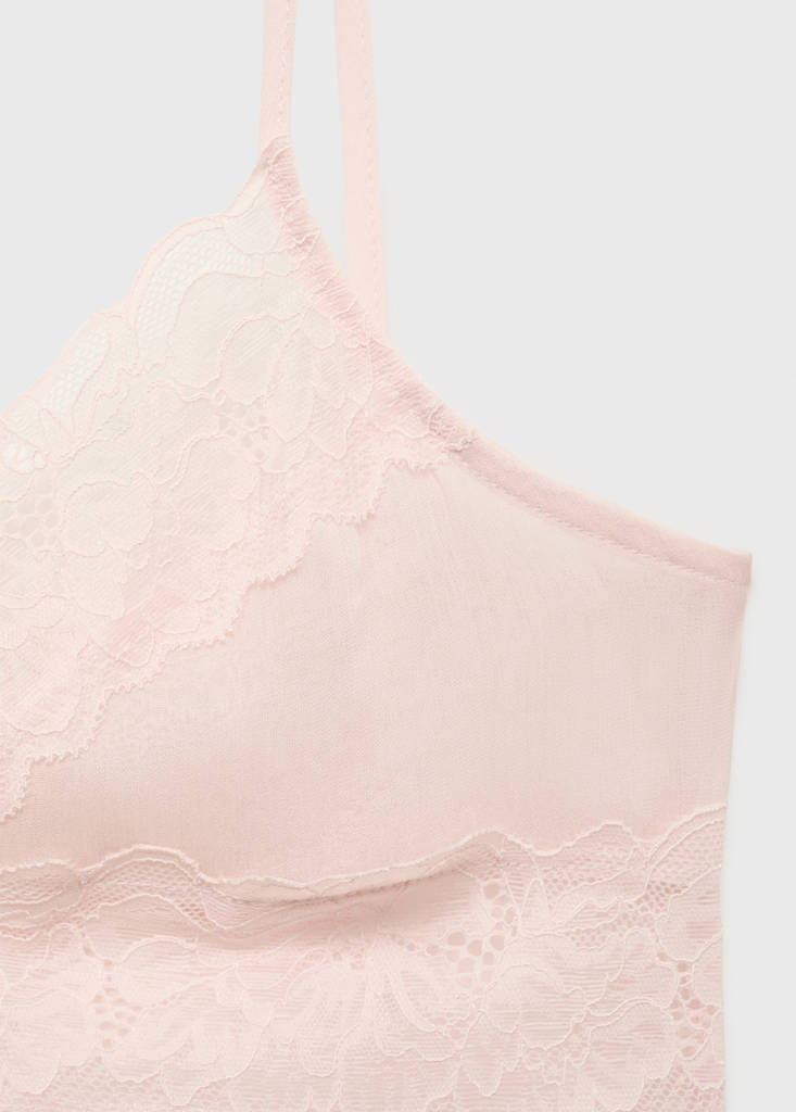 Lace crop top — Pastel Pink