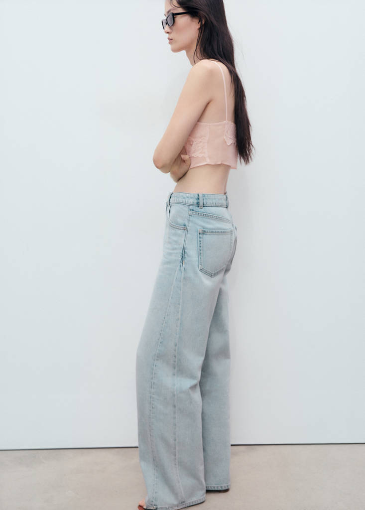 Lace crop top — Pastel Pink