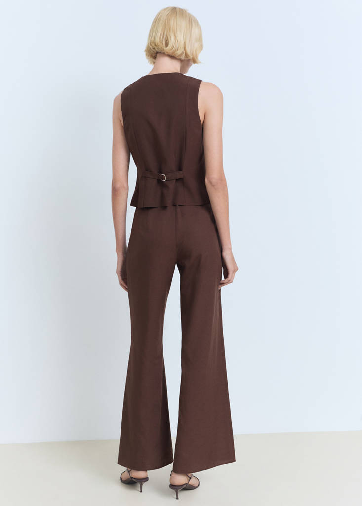 Straight-fit suit trousers — Brown