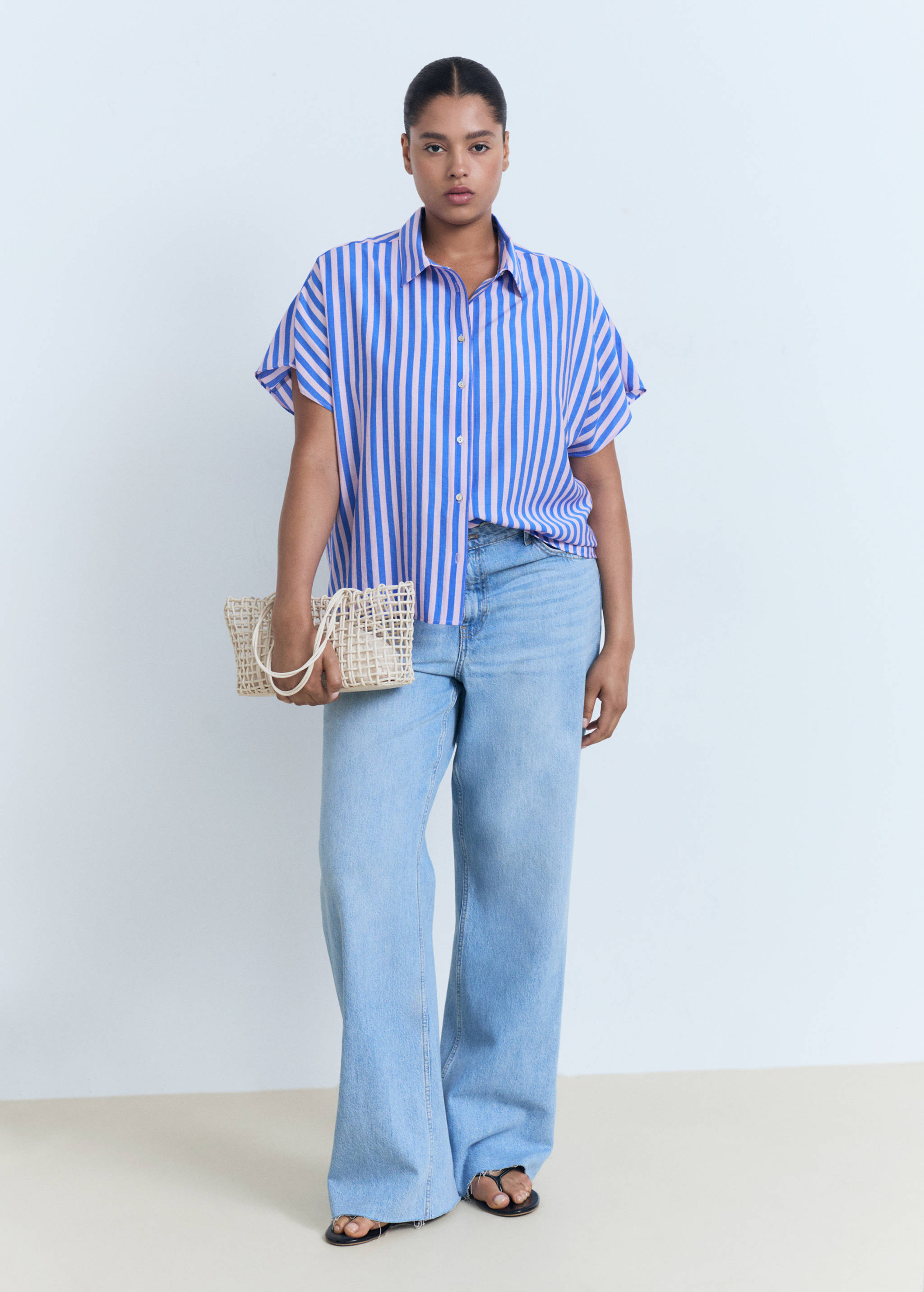 Koszula w paski z krótkim rękawem - Szczegóły artykułu 3