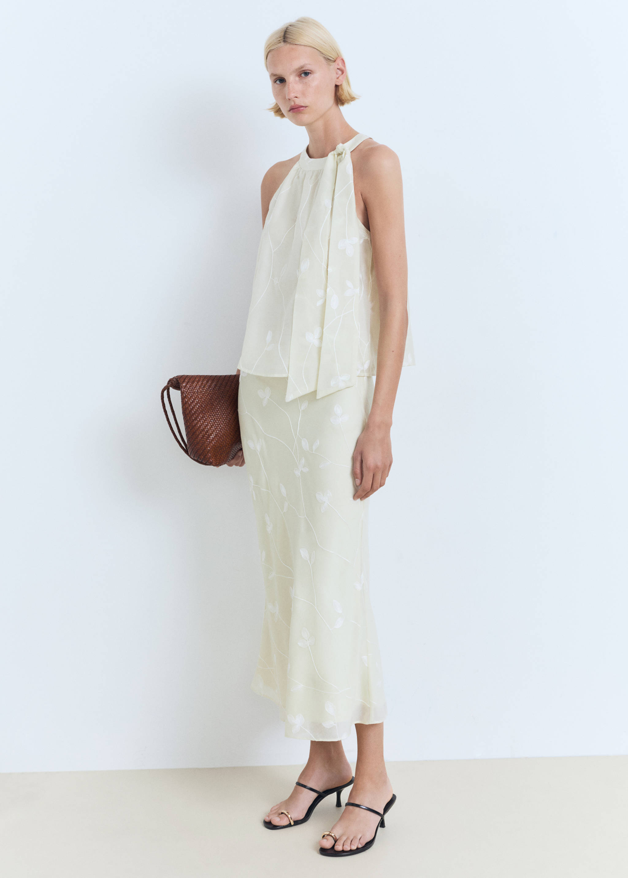 Halter-neck top with knot detail - General plane