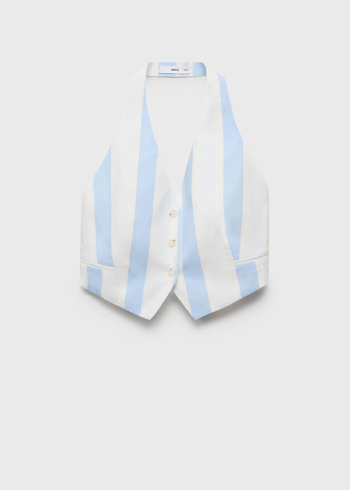Striped halter waistcoat — Sky Blue