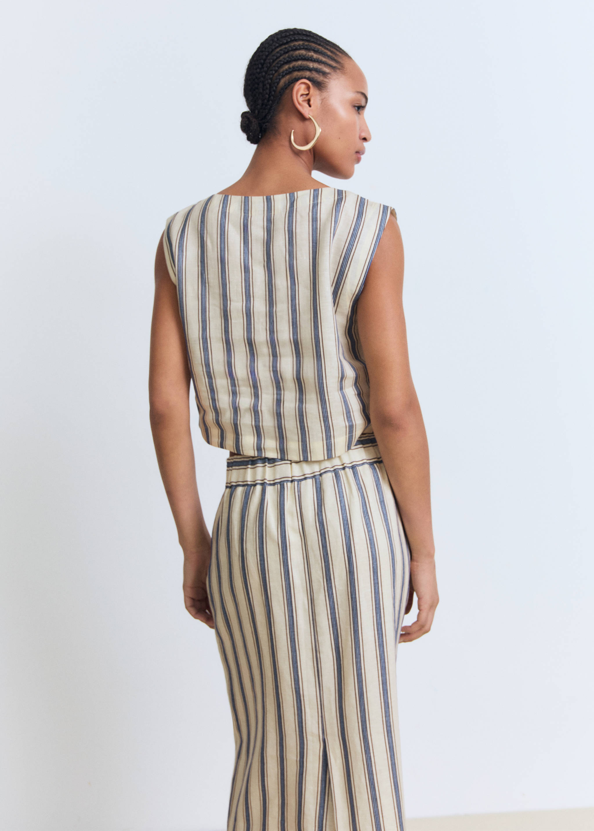 Striped linen top - Reverse of the article