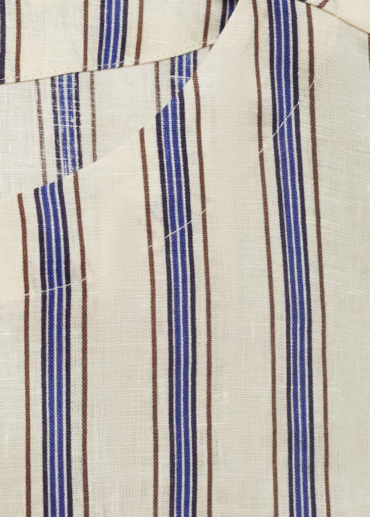Striped linen top — Ecru