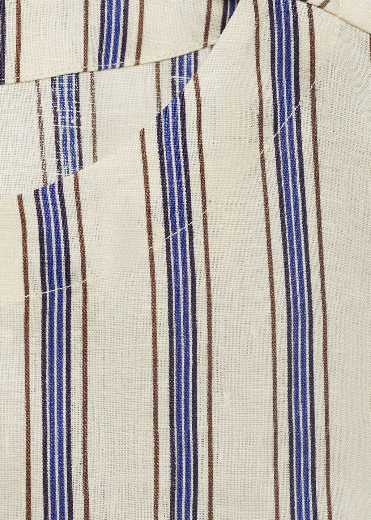 Striped linen top — Ecru