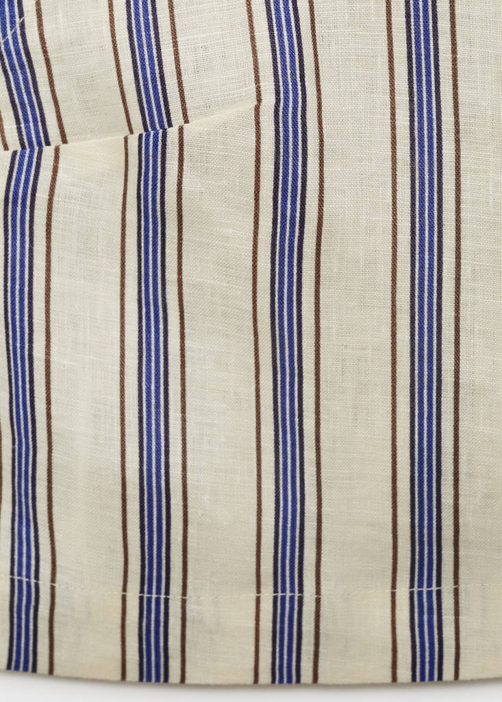 Striped linen top — Ecru