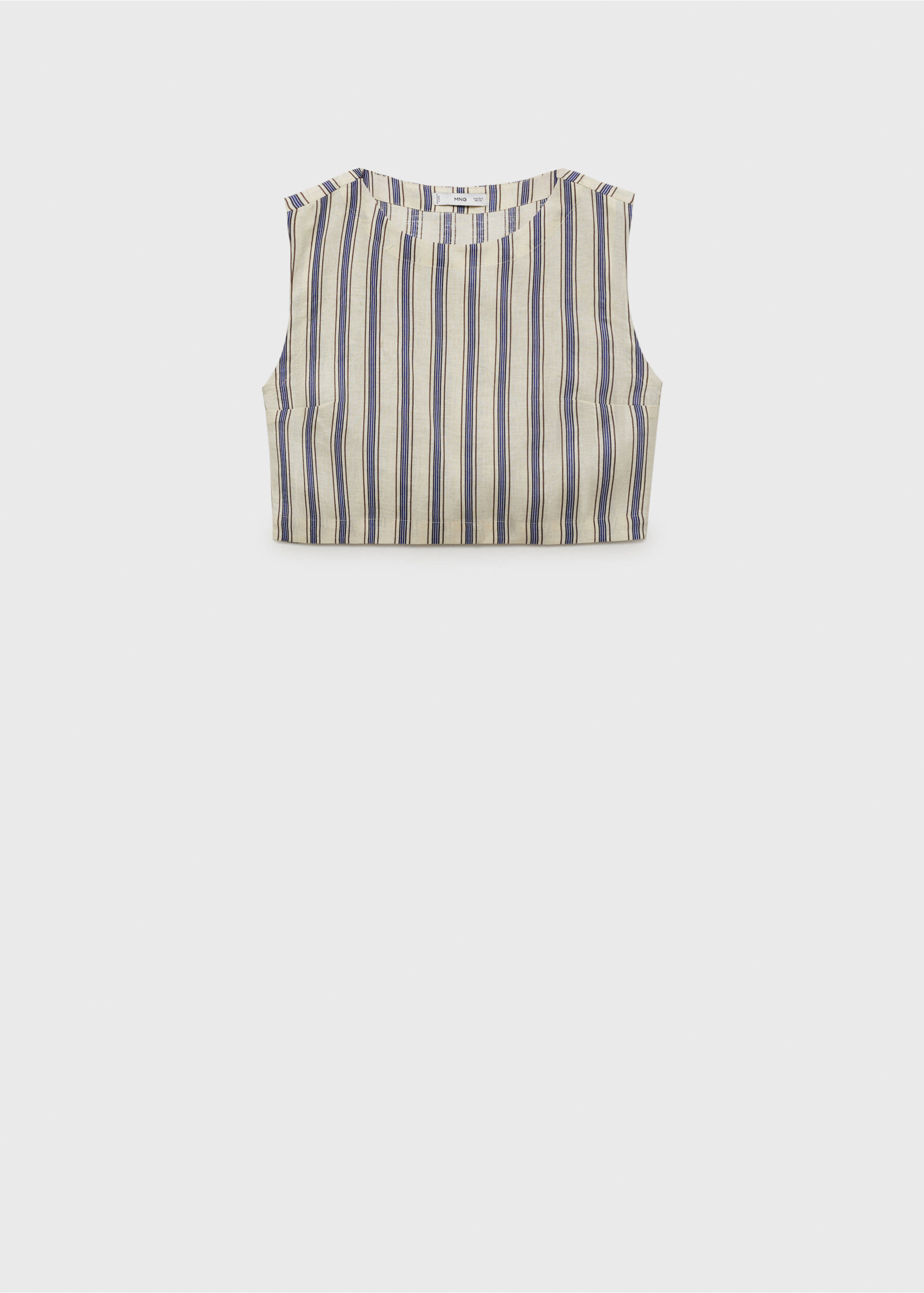 Striped linen top - Article without model, Ecru. Ref: 17051158-00.