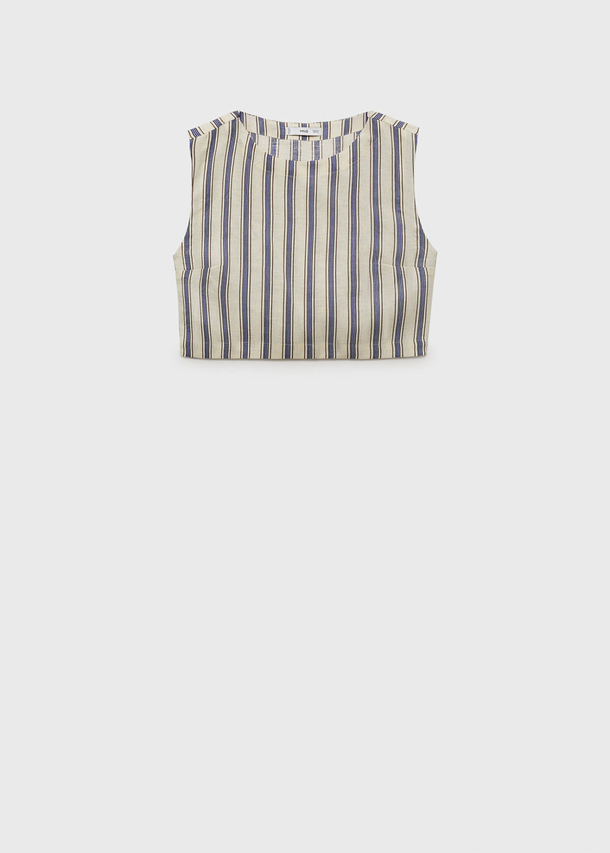 Striped linen top — Ecru