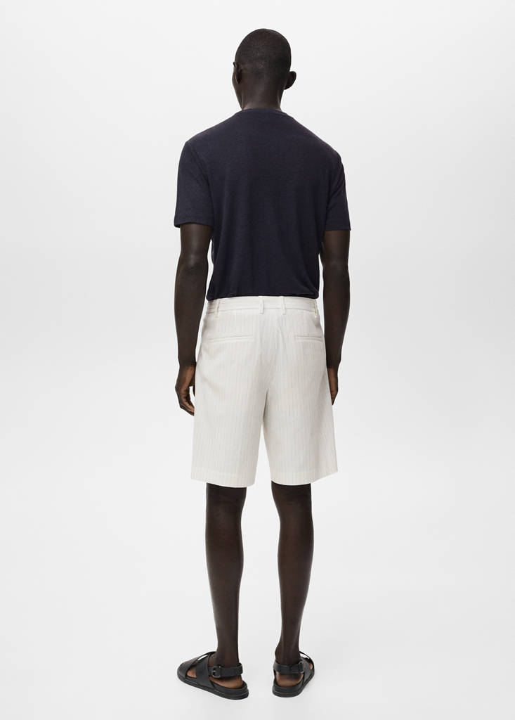 Slim-fit chino cotton bermuda shorts — Off White