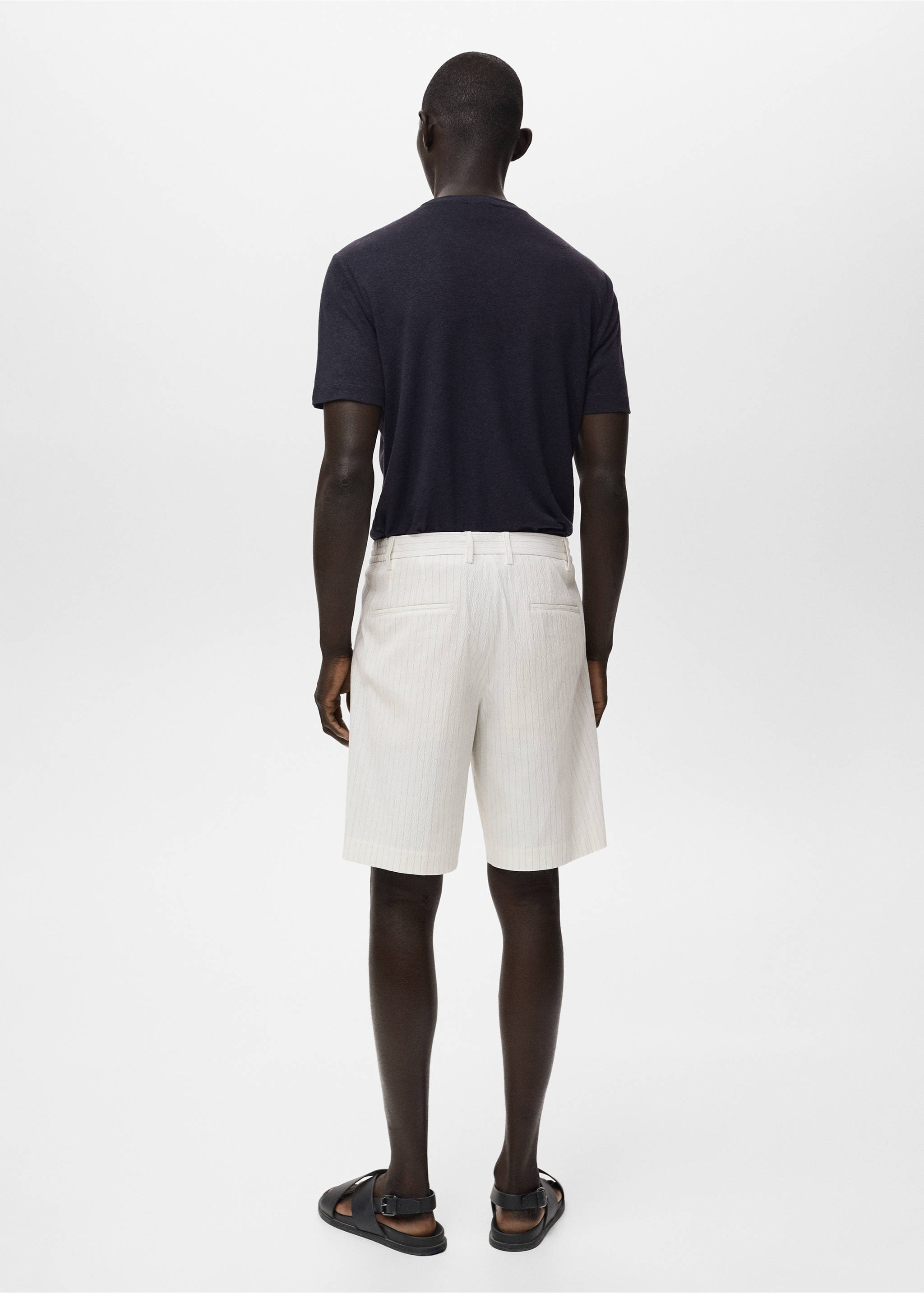 Slim-fit chino cotton bermuda shorts - Reverse of the article, Off White. Ref: 17051162-00.