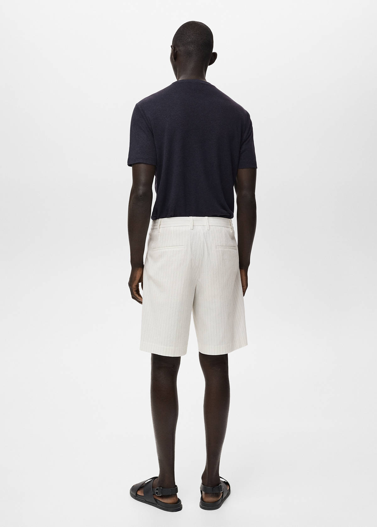 Slim-fit chino cotton bermuda shorts — Off White