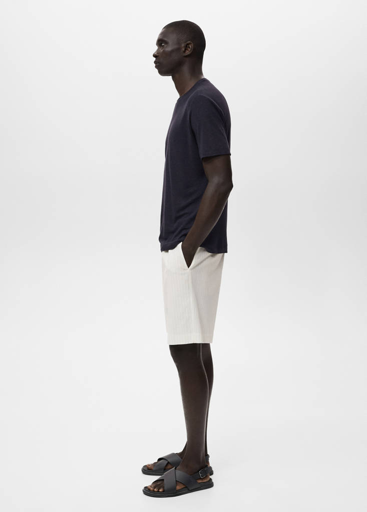 Slim-fit chino cotton bermuda shorts — Off White