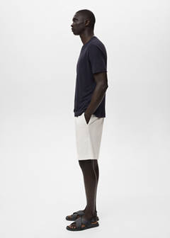 Slim-fit chino cotton bermuda shorts — Off White 5