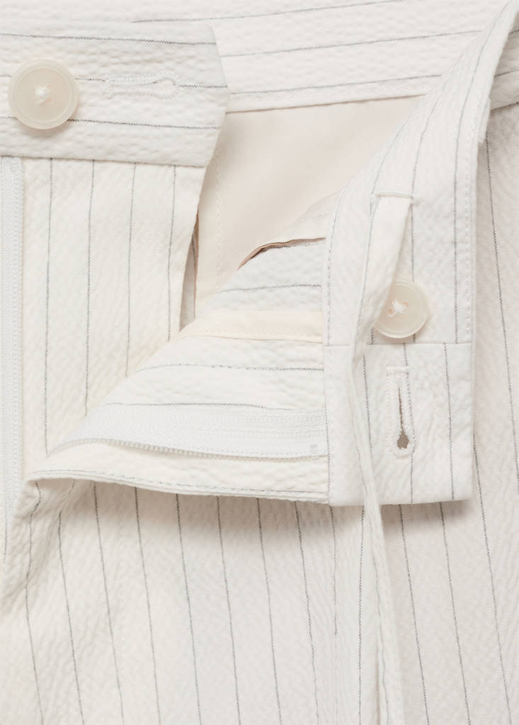 Slim-fit chino cotton bermuda shorts — Off White
