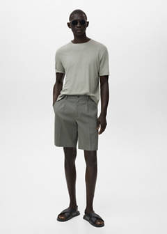 Slim-fit chino cotton bermuda shorts — Grey 2