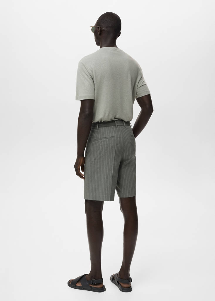 Slim-fit chino cotton bermuda shorts — Grey