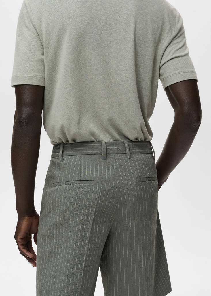 Slim-fit chino cotton bermuda shorts — Grey