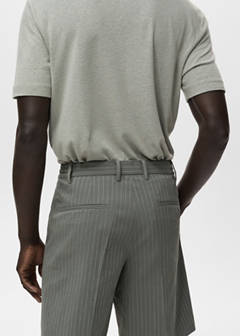 Slim-fit chino cotton bermuda shorts — Grey 6