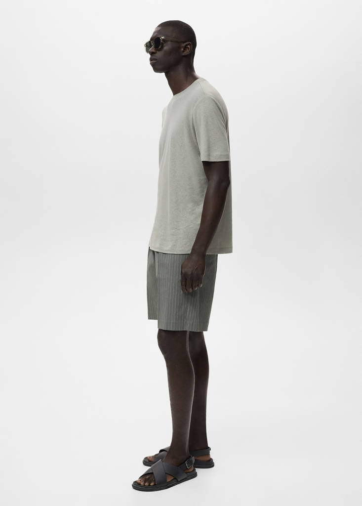 Slim-fit chino cotton bermuda shorts — Grey