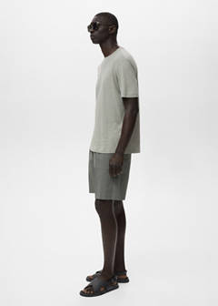 Slim-fit chino cotton bermuda shorts — Grey 5