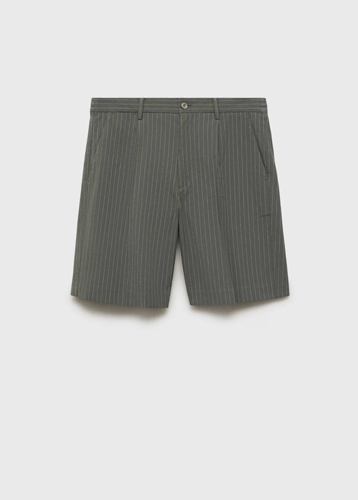 Slim-fit chino cotton bermuda shorts — Grey