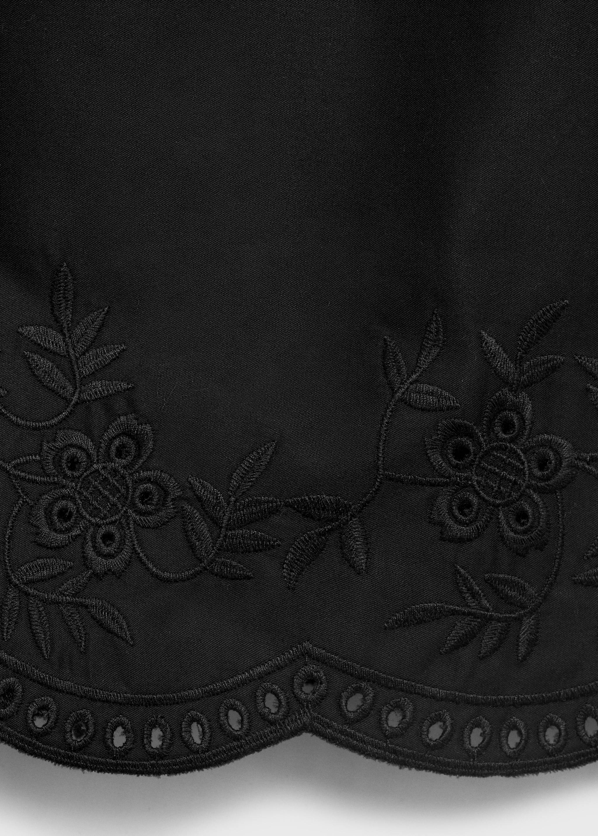 Satin shorts with embroidered hem - Details of the article 0