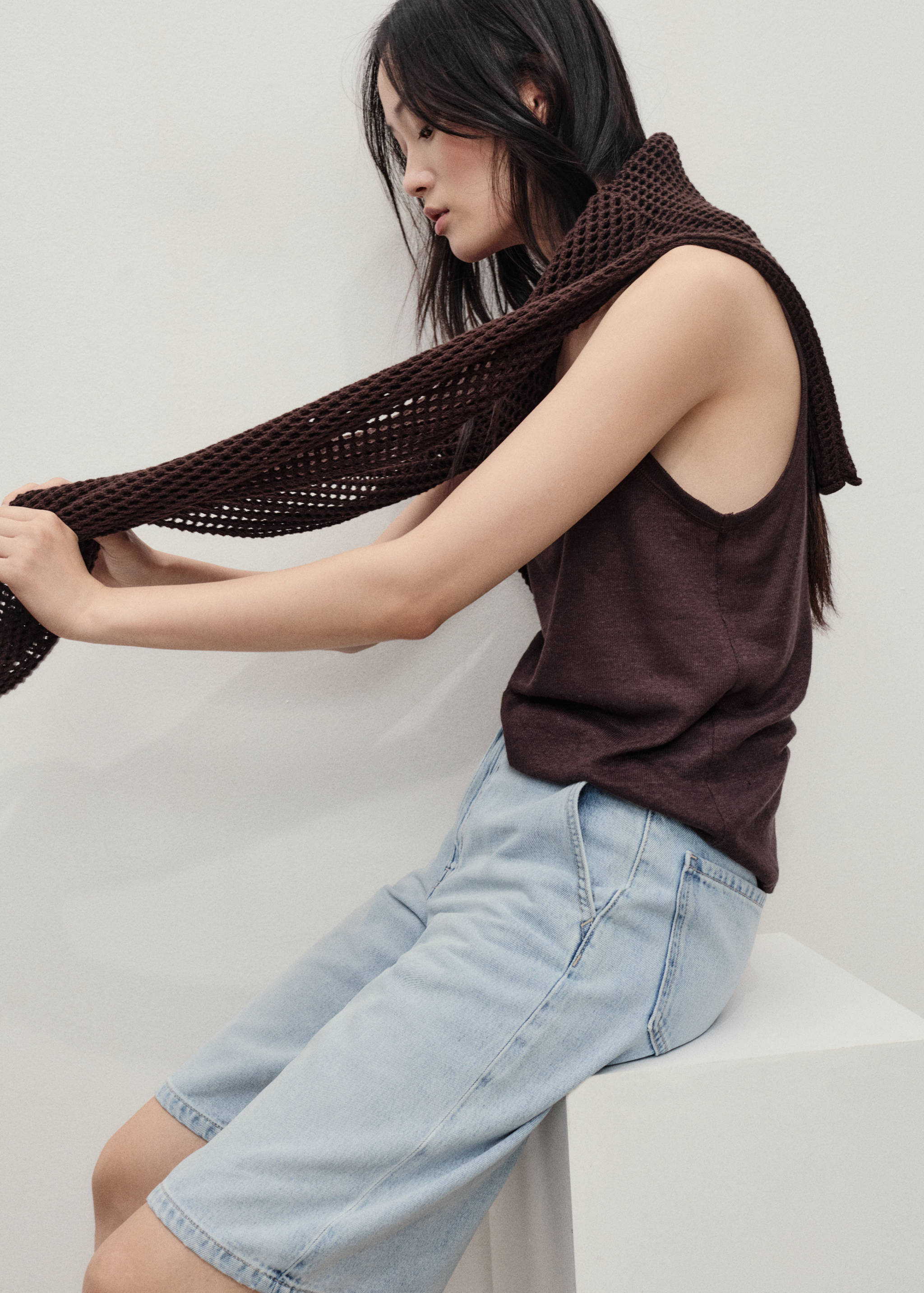 Jorts denim rectos tiro medio - Detalle del artículo 2