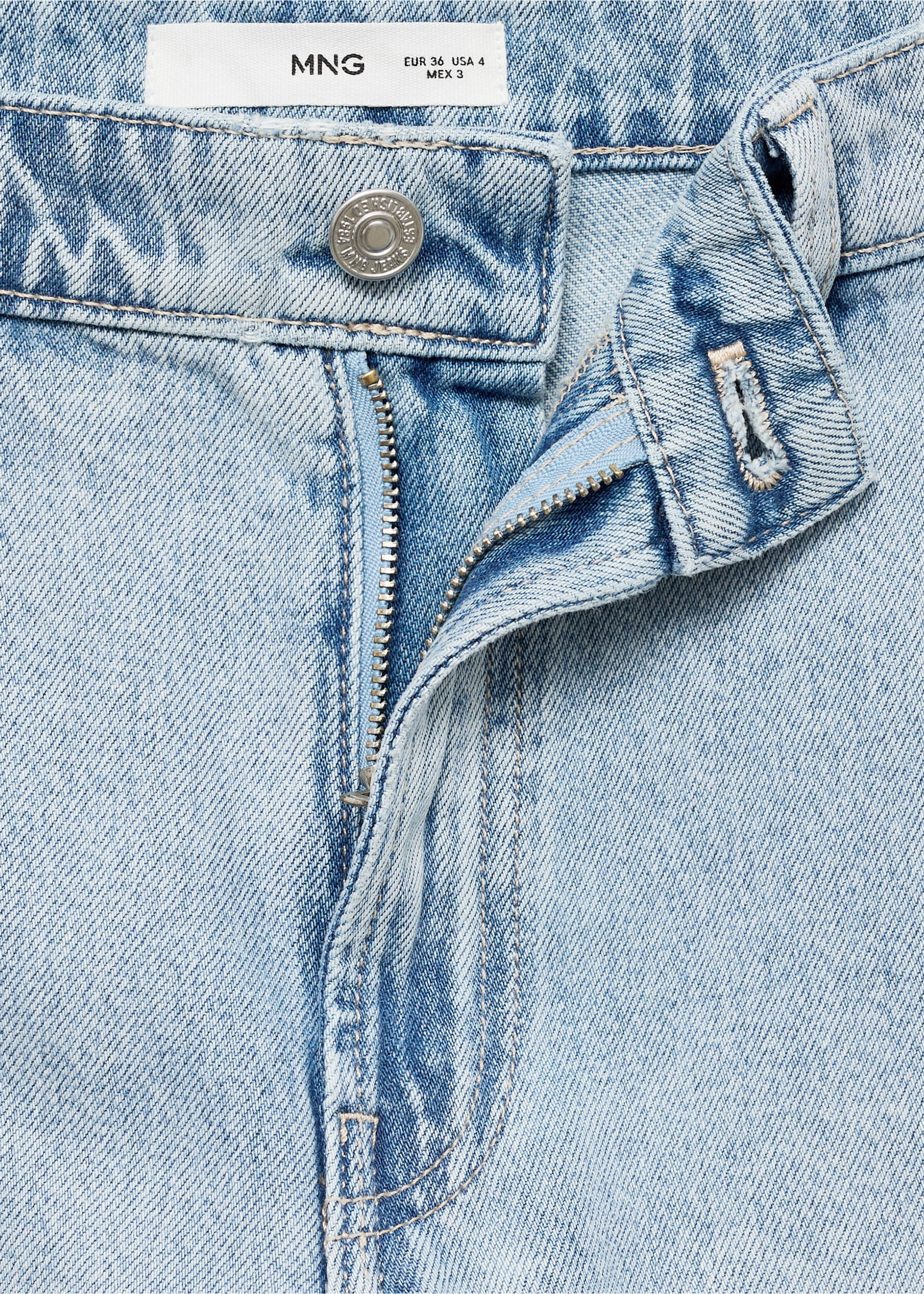 Straight-fit mid-rise denim jorts - Details of the article 8, Light Blue. Ref: 17051175-00.