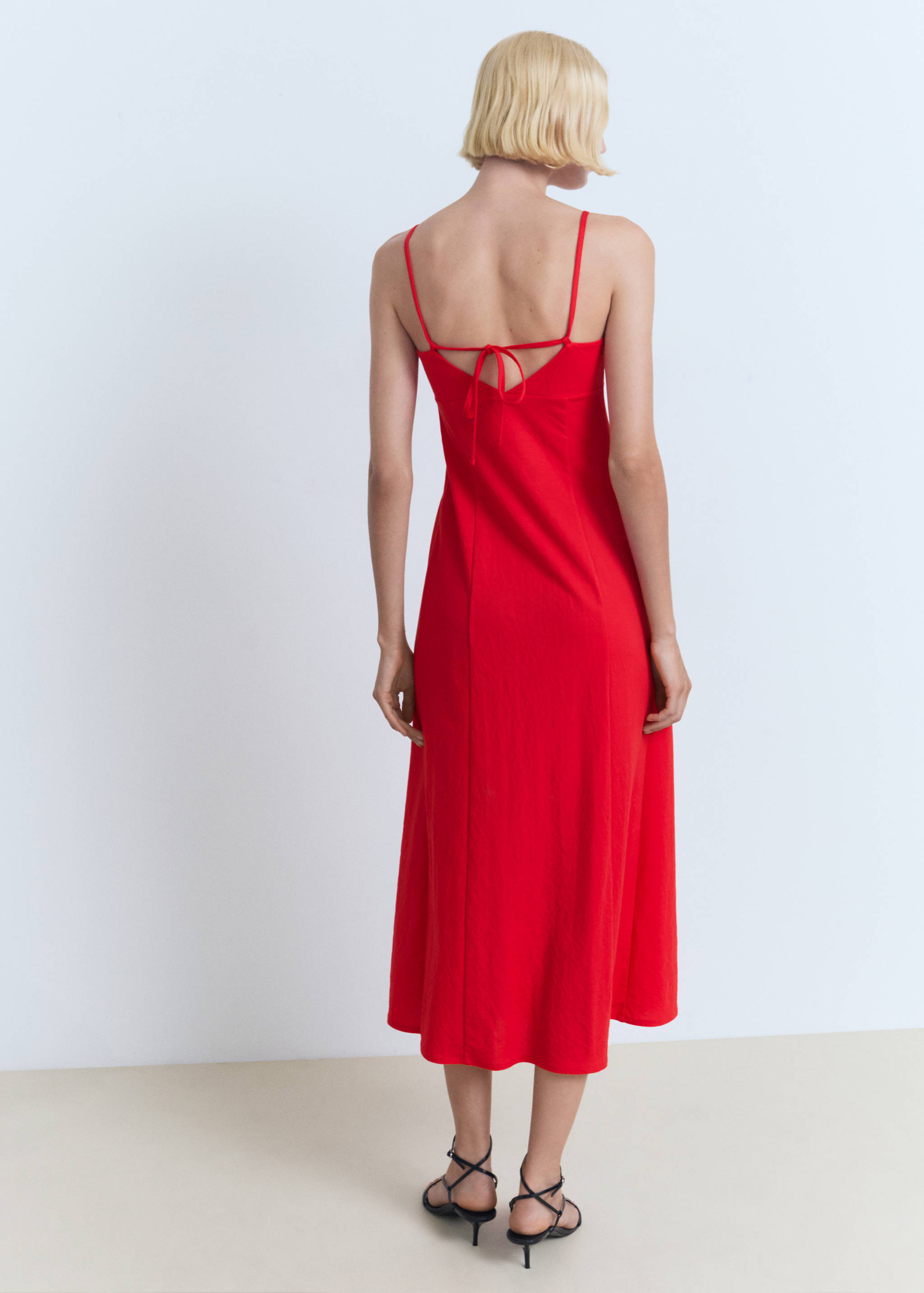 Midi-dress with bow on the back - Reverse of the article